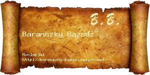 Baranszky Bazsó névjegykártya